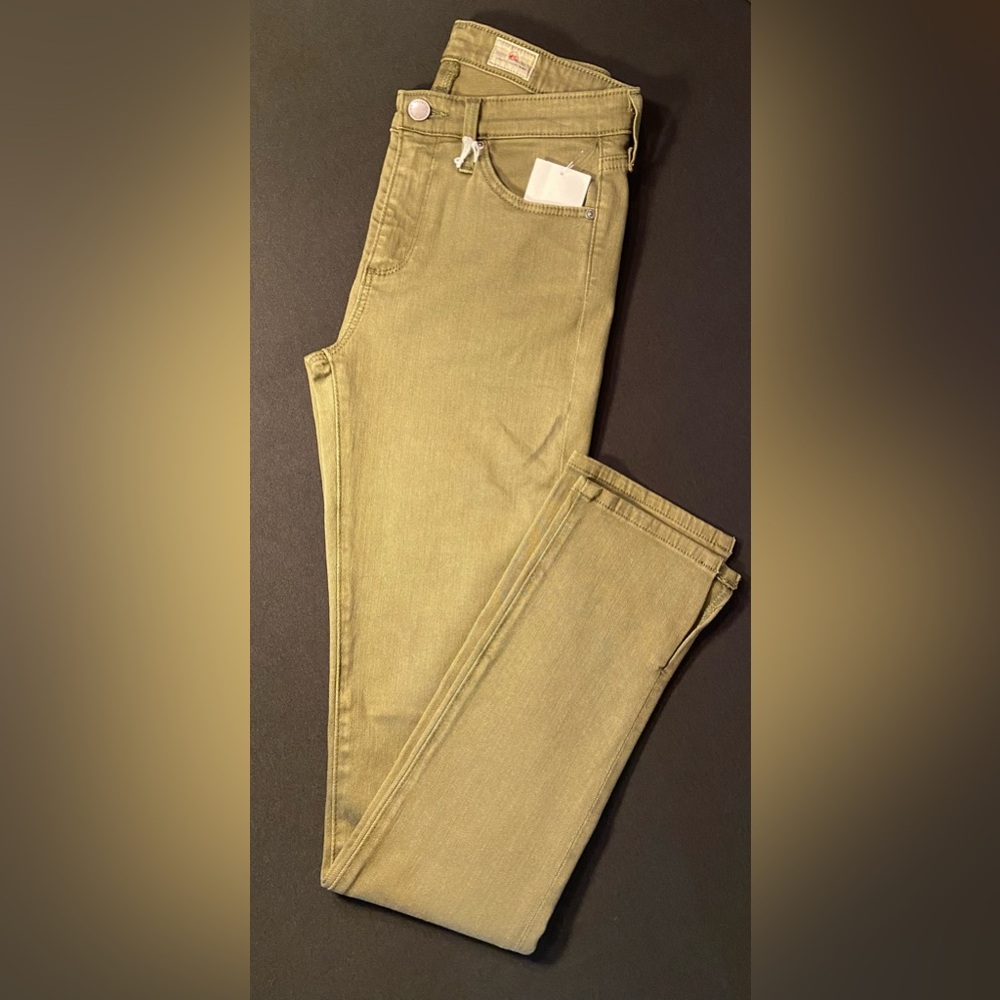 AG ~ FAYE ~ Mid Rise ~ Jeans ~ Olive Green Sz 24R ~ NWT ~ Measurements in Desc.👖 - Picture 2 of 8
